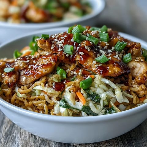 Freshly cooked Egg Roll Bowls with Chicken and Cabbage in a skillet, featuring colorful shredded carrots, green cabbage, and savory chicken.