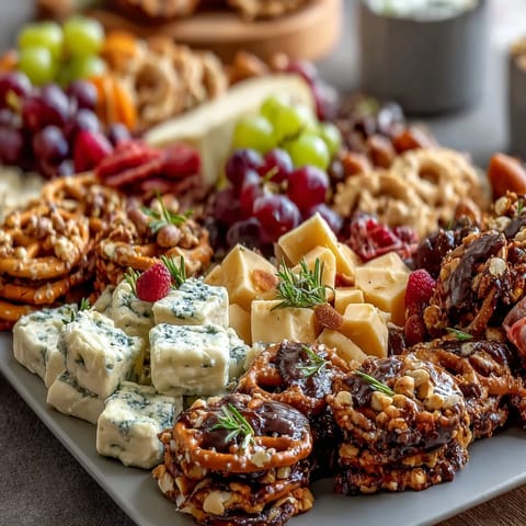 Festive grad party snack board brimming with savory meats, cheeses, and colorful sweet treats for a crowd-pleasing celebration.