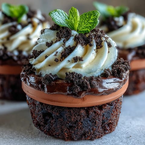 Decadent Mother's Day Flower Pot Brownies with Oreo Dirt topping, a sweet garden delight.