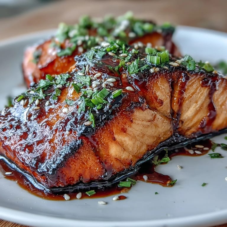 Easy weeknight miso salmon on sautéed spinach, plated beautifully with a drizzle of umami glaze.