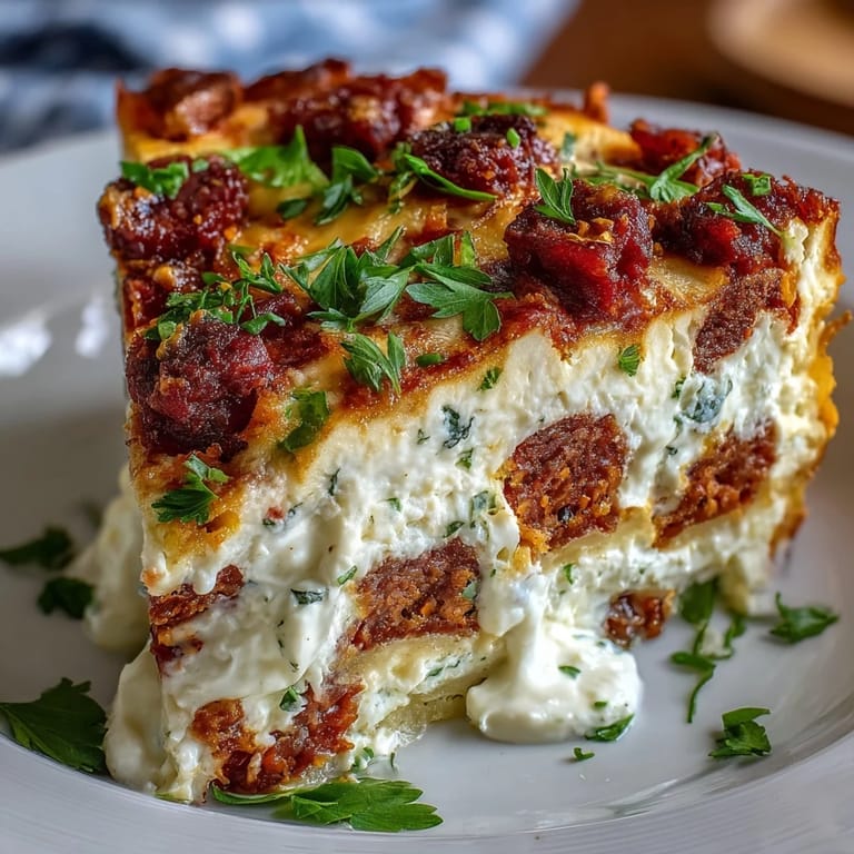 Savory Italian Easter Pie with Ricotta and Salami: a rich, cheesy filling studded with salami, encased in tender pastry, perfect for festive brunches.