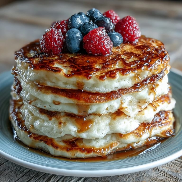 Warm Icelandic Skyr Pancakes piled high, perfect for brunch enjoyment.