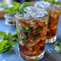 Refreshing Kentucky Derby Mint Julep Mocktail with crushed ice, fresh mint, and sparkling water for a cool, non-alcoholic Southern sipper.