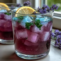 Refreshing iced lavender lemonade with fresh mint, a vibrant spring drink bursting with floral citrus flavor and cooling herbal notes.